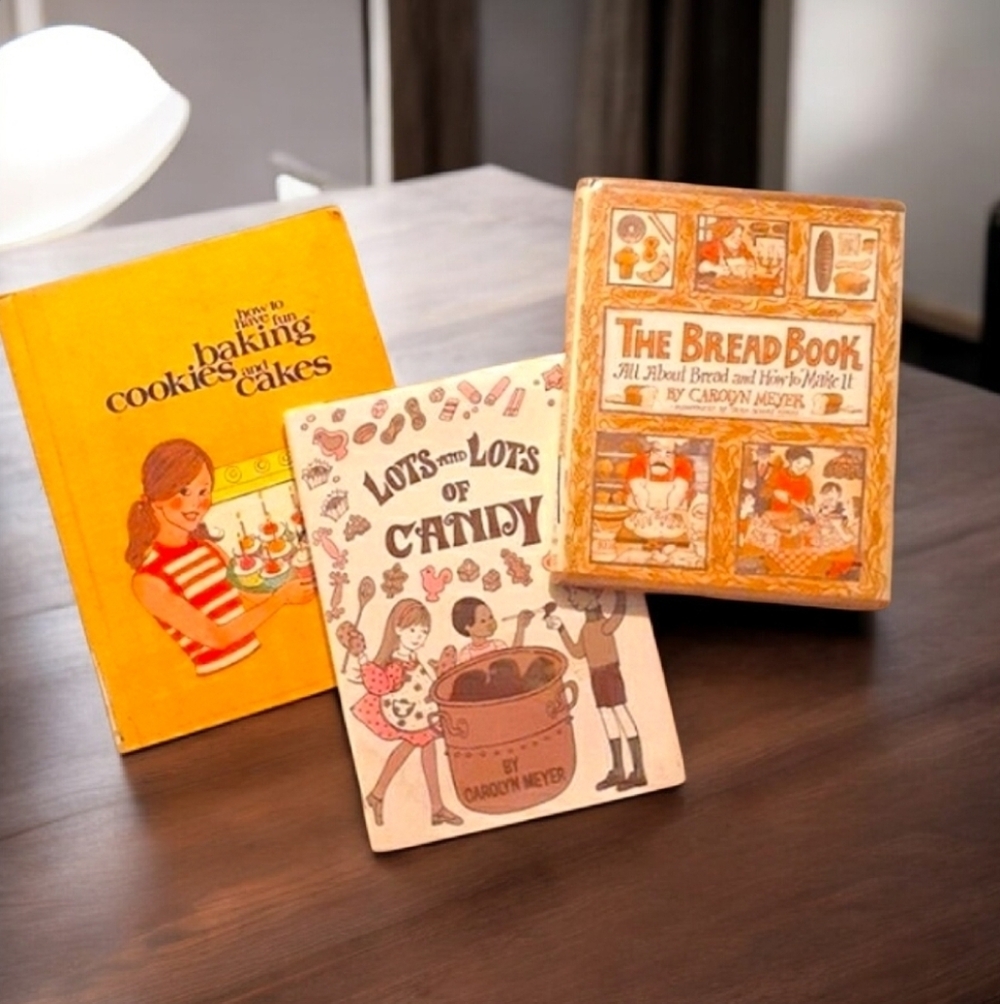 Vintage 1970s Kids' Cooking Trio (3 Books-Carolyn Meyer & Creative Ed. Society)
